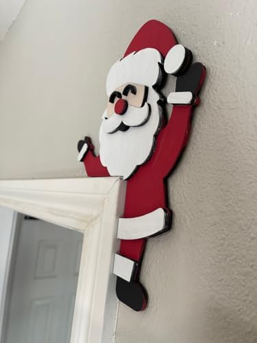 Christmas Door Topper Holiday Home Decor Funny Snowman Santa Claus Top Door Frame Corner Sign Decorations, Windows Walls DIY Craft for Christmas Party Ornament (Santa Claus 2)