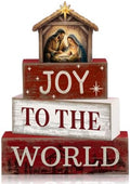 Moucuny 4 Pcs Nativity Christmas Table Decoration for Home Religious Blocks