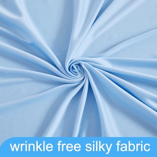 8 Panels Baby Blue Backdrop Curtain for Baby Shower Parties Wrinkle Free Light Blue Curtains Backdrop Drapes Fabric Decoration for Birthday Party Photography 40ft x 10ft