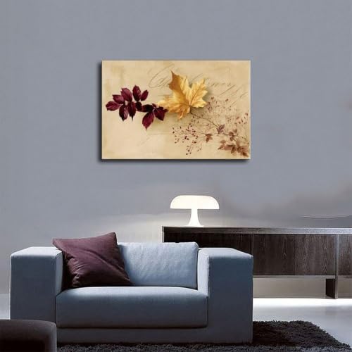 JDBeehpy Maple Leaves Berries Vintage Vintage Home Decor Framed 8x12inch