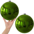 Lime Green 8.0" Extra Large Christmas Balls Ornaments - Christmas Tree Decorations Shatterproof Shiny Hanging Balls for Birthday St. Patrick's Day Easter Mardi Gras Wedding Decorations Set of 2pcs