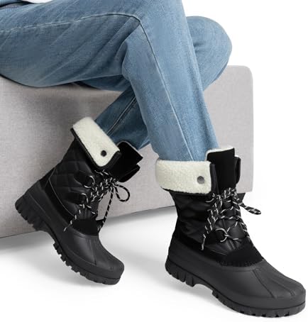 DREAM PAIRS Women's Mid Calf Winter Snow Boots