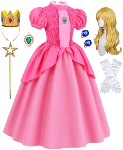 Girls Galaxy Princess Costume Kids Teal Maxi Dress with Accessories Set