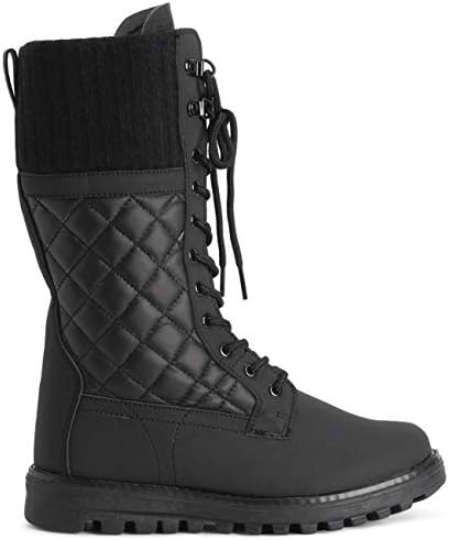 POLAR Womens Faux Fur Warm Thermal Waterproof Outdoor Walking Snow Winter Rubber Sole Calf Boots