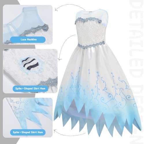 Zombie Bride Costume for Girls Halloween Dress up Outfits With Accessories