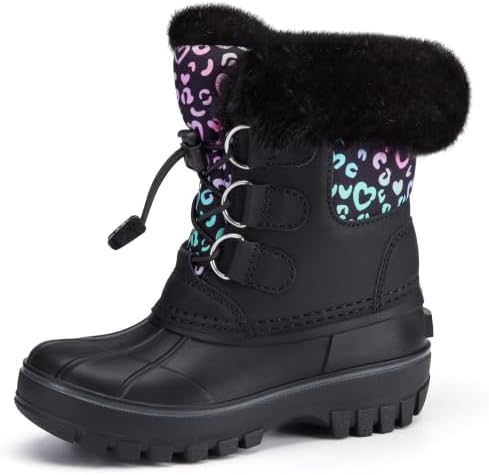 Stelle Girls Snow Boots with Faux Fur Collar Kids Winter Warm Boot