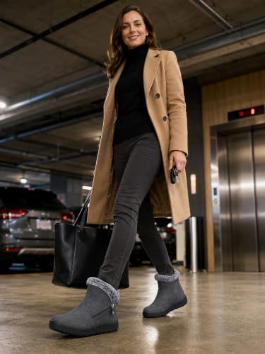SHIBEVER Winter Snow Boots for Women: Waterproof Ankle Warm Fur Lined Boot