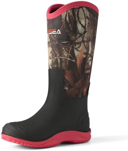 HISEA Women's Mud Rain Boots, Waterproof Tall Garden Shoes