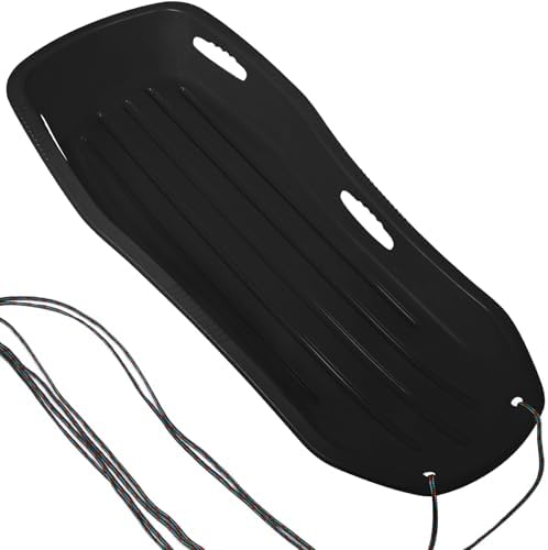 Snow Sled for Kids with 16.5ft Pull Rope & Handle - Cold-Resistant Plastic Toboggan Sled for Winter Downhill Fun - Stackable Lightweight Sled for Adults Outdoor Snow Play(25/36/48in)