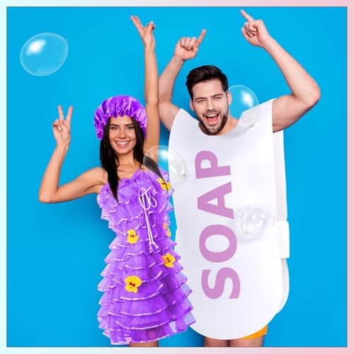 Suhine 23 Pcs Loofah and Soap Costume Set Adults Halloween Couples