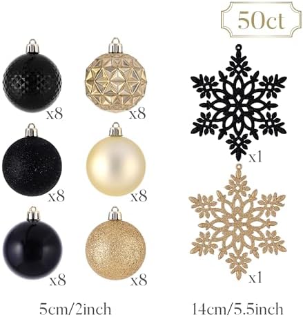 Valery Madelyn 50ct Christmas Tree Decorations Ball Ornaments 2 Inches