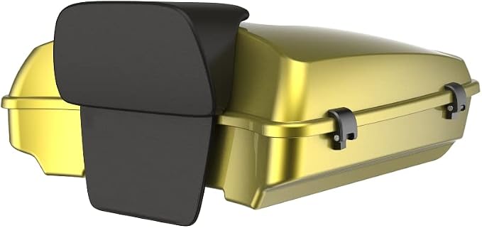 Advanblack Road Glide Tour Trunk Pack Eagle Eye Yellow Razor Tour Trunk Pack Backrest Pad for '97-'25 Harley Touring Road King Street Glide Electra Glide CVO Models