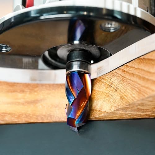 SpeTool Coated 1/4 Flush Trim Router Bit with Top Bearing, 1/2" Dia Flush Cut Router Bit for Woodworking Trimming