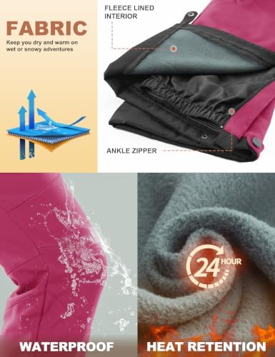 Heathyoga Snow Ski Pants Women Waterproof Softshell Insulated Winter Pants