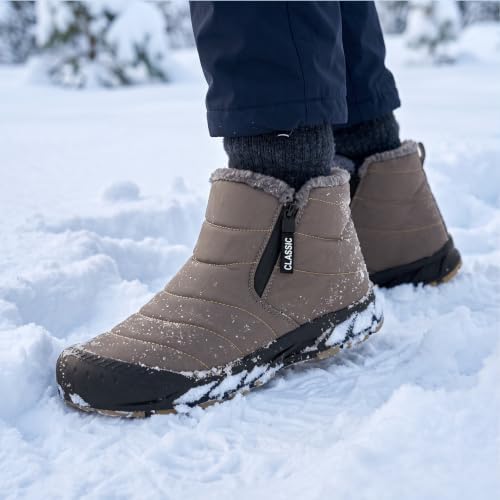 Lamincoa Mens Snow Boots Water Resistant Winter Boot Fur Lined Warm Shoes