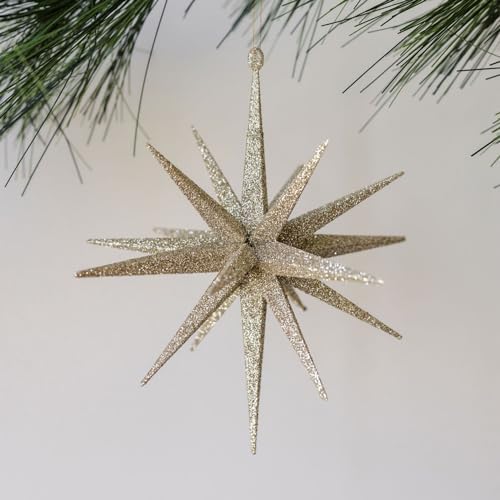 CG Hunter Antique Gold Glass Christmas Ornaments, 6", Set of 4