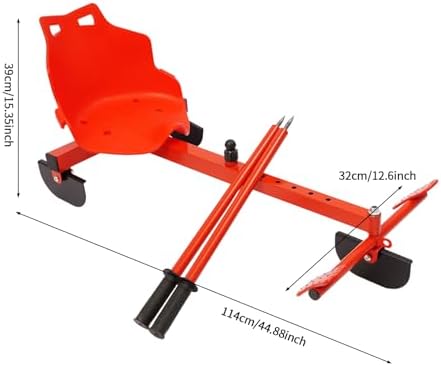 Snow Sled 198LBS Capacity Modern Snow Scooter with 5.9FT 165.35LBS Pulling Force Rope, Length Adjustable Ski Scooter Snow and Ice Skate for Skiing, Ice Skating Red+ Black