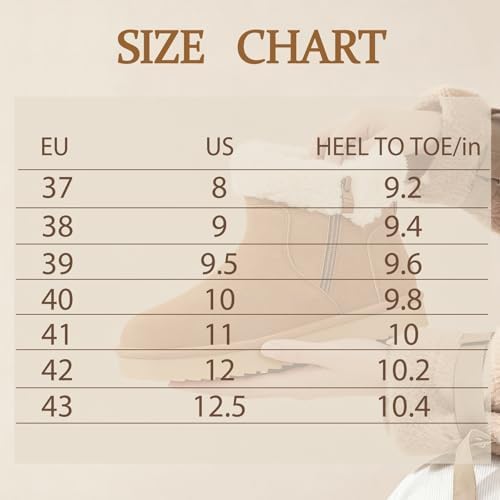 Hsyooes Snow Boots for Women Suede Leather Winter Boots Warm