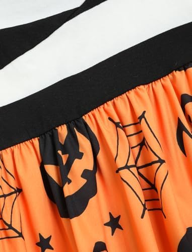 ZEZCLO Women's Plus Size Halloween Dress Pumpkin Halloween Costume Dresses