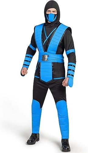 Spooktacular Creations Men Blue Ninja Costume Set for Adult Halloween Dress Up Party Cosplay