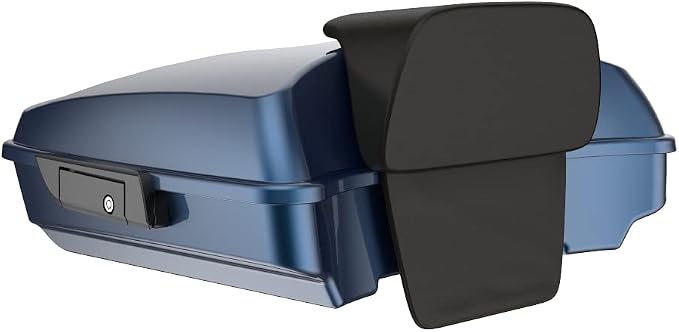 Advanblack Road Glide Tour Trunk Pack Cosmic Blue Pearl Razor Tour Trunk Pack Backrest Pad for '97-'25 Harley Touring Road King Street Glide Electra Glide CVO models
