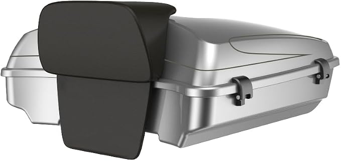 Advanblack 2024 Road Glide Razor Tour Trunk Pack Compatible with Road King FLHR Street Glide FLHX Road Electra Glide 2014-2025 Mounting Rack, Backrest & Stitching Liners (Dark Platinum)