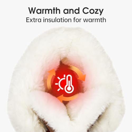 HOBIBEAR Womens Winter Boots Warm Faux Fur Lined Snow Boots Cold Weather Outdoor Shoes Water Resistant