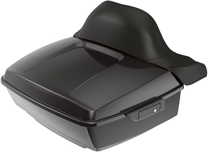 Advanblack Road Glide Tour Trunk Pack Black Forest King Tour Trunk Pack Luggage +Wrap-Around Backrest Pad for '97-'25 Harley Touring Road King Street Glide Electra Glide CVO models