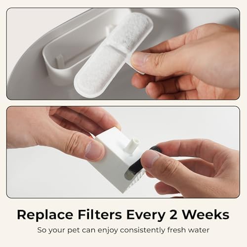 Whiskertons Replacement Filters for EverMount Wireless Cat Water Fountain WWF001, 3 Months Set of Cat Fountain Filter Replacements, White, 5 Count