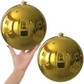 Gold 8.0" Extra Large Christmas Balls Ornaments - Christmas Tree Decorations Shatterproof Shiny Hanging Balls for Birthday Holiday Wedding Decorations Set of 2pcs