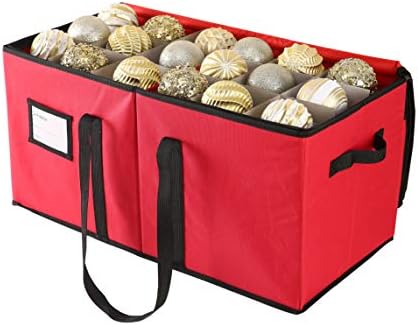 Sattiyrch Christmas Ornament Storage Box,Box Contributes Slots for 54 Holiday Ornaments 4 Inches