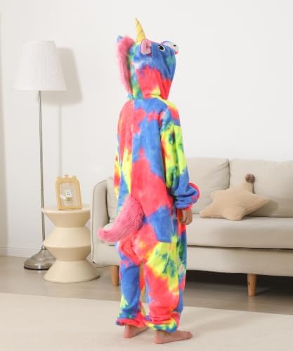 Animal Onesie Pajamas for Kids, Soft Flannel Halloween Cosplay Costume for Boys Girls