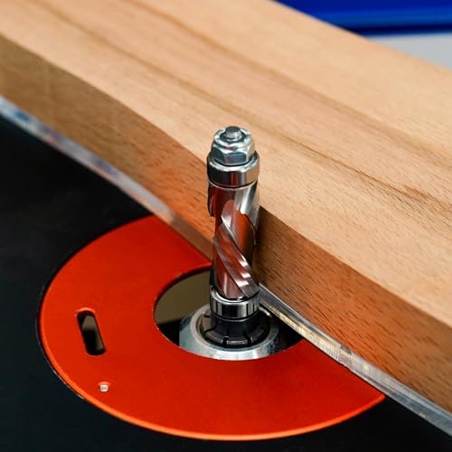 SpeTool Compression Flush Trim Router Bit 1/2 Shank 3/4 Cutting Diameter, Top & Bottom Bearing Extra Long Carbide Pattrern Flush Cut Router Bit for Woodworking Trimming