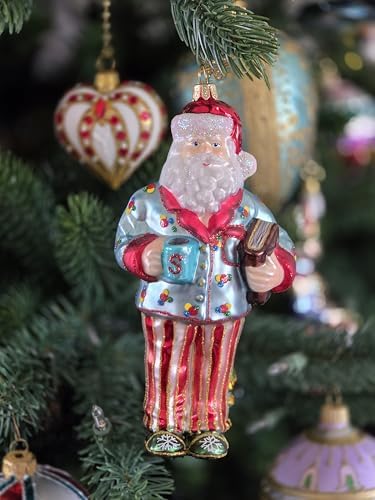 Miss Christmas 2026 Collection Santa Claus Blown Glass Christmas Tree Ornament (Santa the Day After Christmas)
