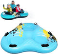 3-Seat Snow Tube Sled, 55" Inflatable Heavy Duty Snow Sled for Adults, Thickened Bottom Snow Tubes with 6 Reinforced Handles, Winter Outdoor Family Christmas for Sledding Gifts