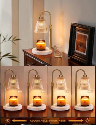 Marble White Candle Warmer Lamp with Timer Home Decor Gifts for Women