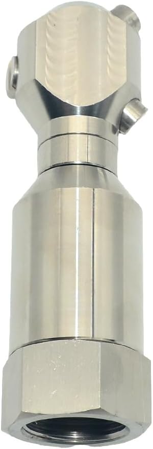 VARMHUS 360° Rotating Spray Nozzle, 304 Stainless Steel High Pressure Continuous Rotary Cleaner for Barrel, Tank, and Industrial Drum Washing (1/2")