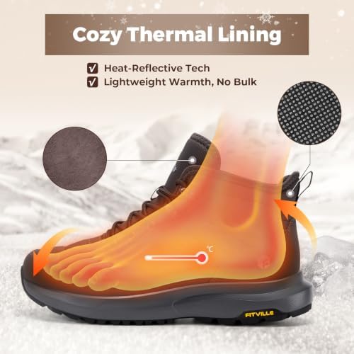 FitVille Men's Wide Winter Boots Non-Slip Insulated Snow Boots
