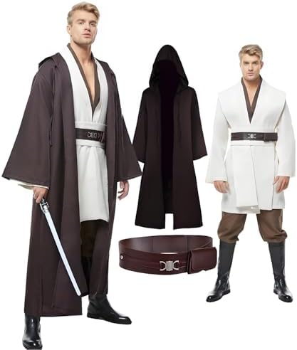Cosplaysky Men's Tunic Cosplay Costume Halloween Robe Hooded Uniform