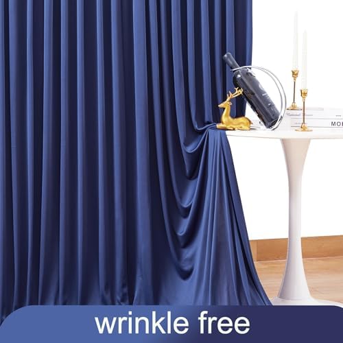 Navy Blue Backdrop Curtain for Parties Wrinkle Free Photo Curtains Backdrop Drapes Fabric Decoration for Wedding Birthday Party Baby Shower 5ft x 7ft,2 Panels
