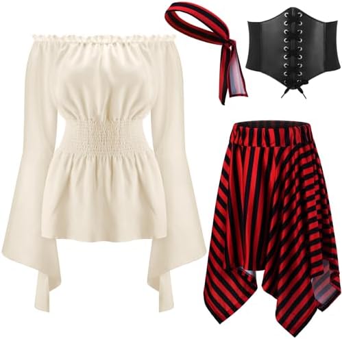 Shihanee Women Pirate Costume Outfits Renaissance Halloween