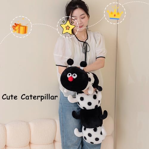 ELAINREN Black Long Caterpillar Stuffed Toy Pillow/35''