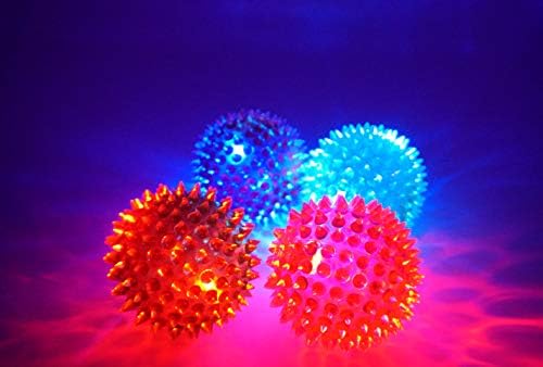 JA-RU Large 3.25" Light Up Spiky Rubber Ball (8 Balls) 699-8s