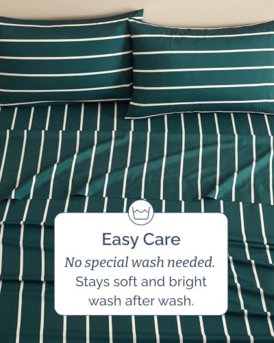Christmas Sheet Set, Pine Stripe, Holiday Xmas Bedding Set - Cal King Size