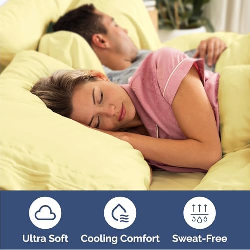 Cal King Size 4 Piece Sheet Set - Breathable & Cooling Sheets - Yellow