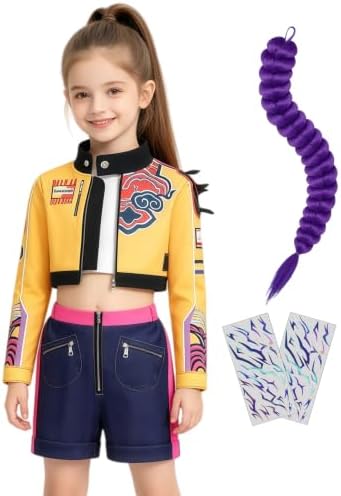 ELIM Kids Pop Star Costume Girls Halloween Costumes Set with Accessories