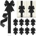Daifunli 9 Pcs Black Velvet Christmas Cabinet Bows Ribbons for Kitchen