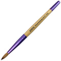 Pana Acrylic Nail Brush Pure Kolinsky Hair Beige Purple Wood Handle with Purple Ferrule Round Shaped Style (Size # 6)