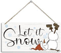 Let it Snow Sign, Christmas Hanging Wood Sign, Winter Decorative Wall Signs, Rustic Winter Wooden Door Signs, Farmhouse Outdoor Wood Christmas Decor, Xmas Wall Alt 6x12 Inches