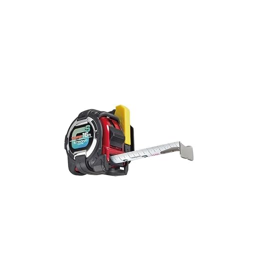 TAJIMA Tape Measure - 16 ft x 1 inch GS-Lock Measuring Tape with Shock Resistant Case & Safety Clip Holder - GSSF-16BW